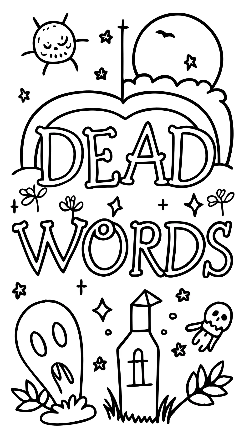 dead words coloring page